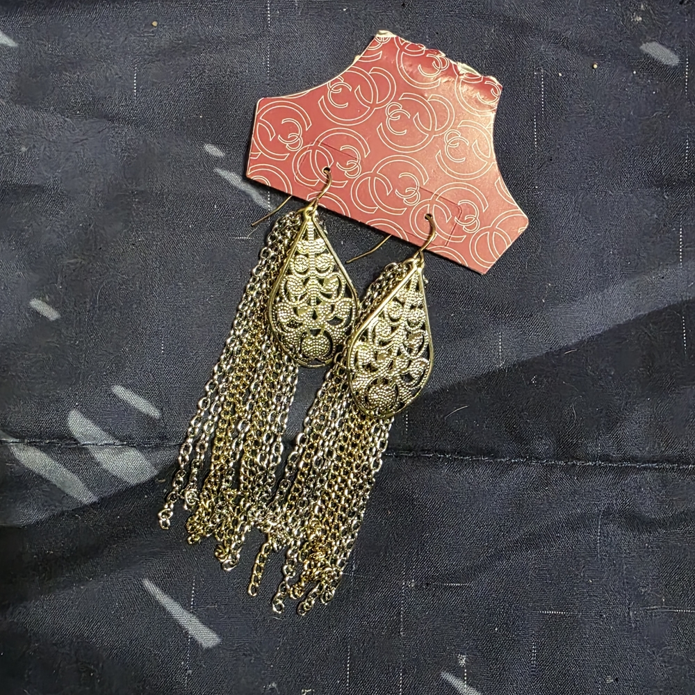 Elegant Gold Dangle Earrings